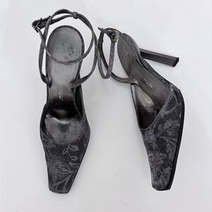 Giuseppe Zanotti Black / Silver Floral Heels